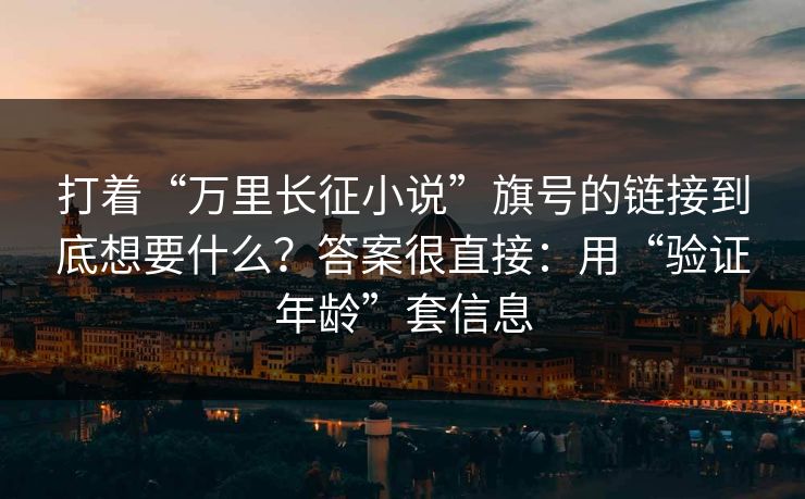打着“万里长征小说”旗号的链接到底想要什么？答案很直接：用“验证年龄”套信息
